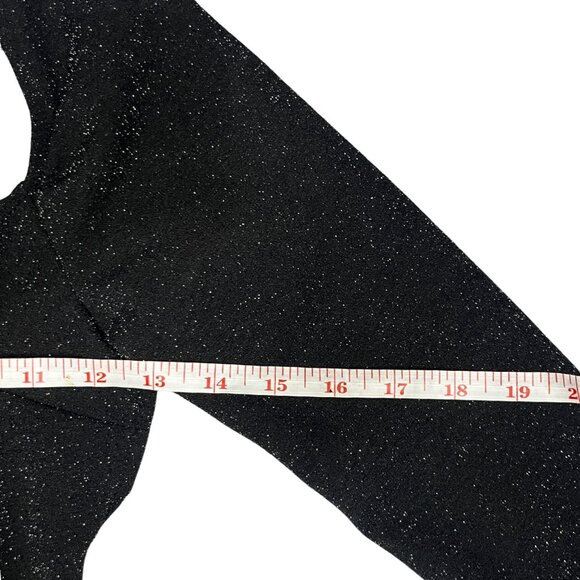 SHEIN Black Shimmer Bodycon Mini Dress XS Long Sleeve Party Glam - Picture 4 of 13